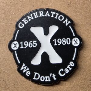 Generation X Black and White Enamel Pin